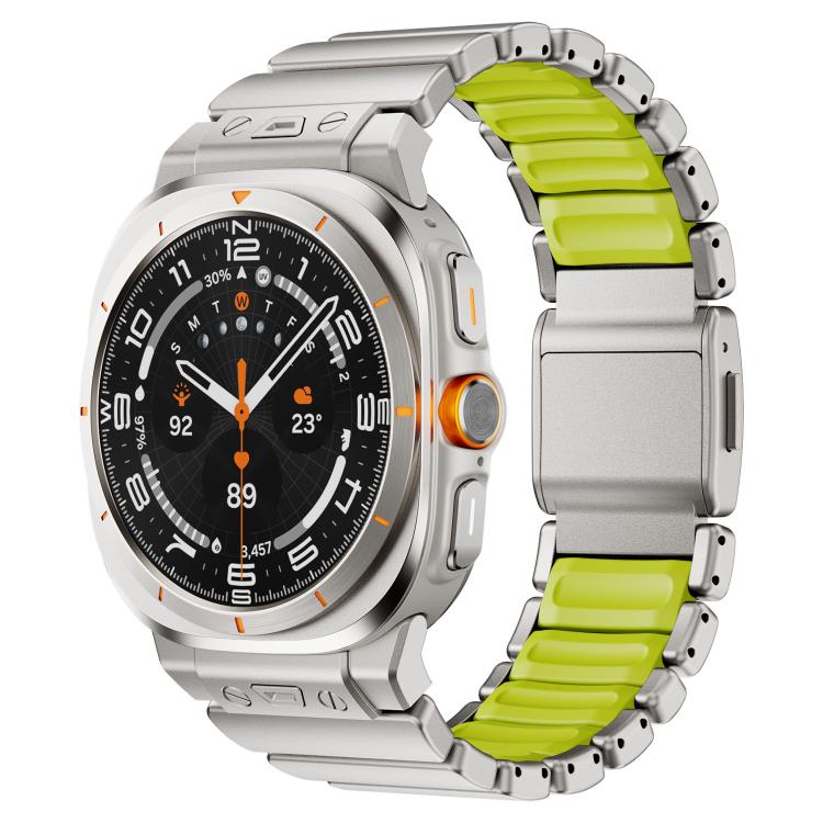 Magnetic Buckle Single-Bead Silicone Stainless Steel Watch Band, For Samsung Galaxy Watch Ultra 47mm / Ultra 2025