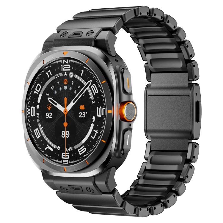 Magnetic Buckle Single-Bead Silicone Stainless Steel Watch Band, For Samsung Galaxy Watch Ultra 47mm / Ultra 2025