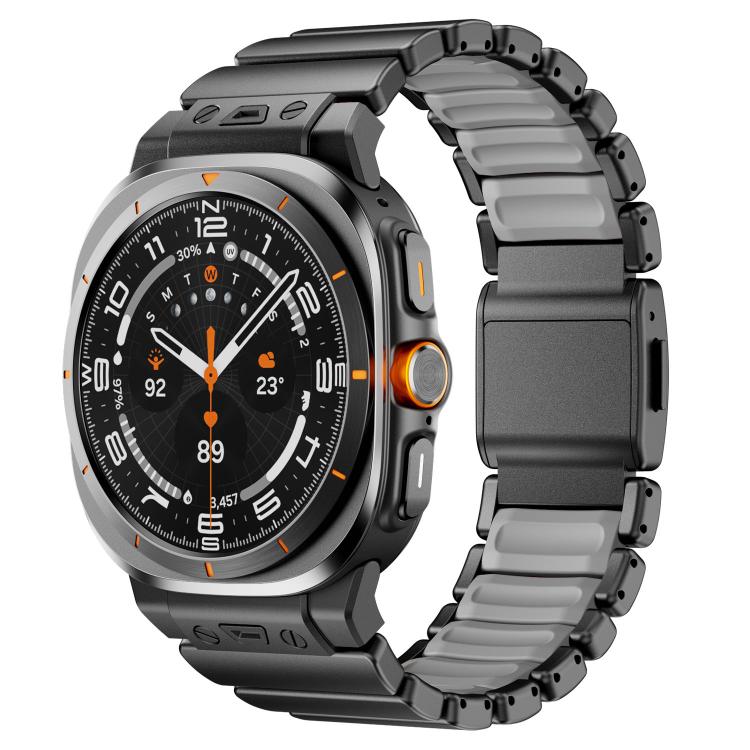 Magnetic Buckle Single-Bead Silicone Stainless Steel Watch Band, For Samsung Galaxy Watch Ultra 47mm / Ultra 2025