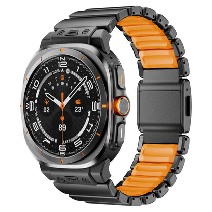 Magnetic Buckle Single-Bead Silicone Stainless Steel Watch Band, For Samsung Galaxy Watch Ultra 47mm / Ultra 2025