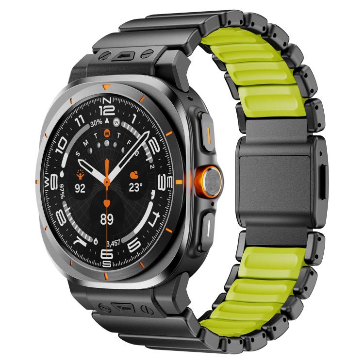 Magnetic Buckle Single-Bead Silicone Stainless Steel Watch Band, For Samsung Galaxy Watch Ultra 47mm / Ultra 2025