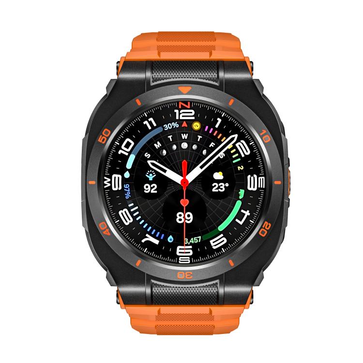 Vibrant Zinc Alloy Cover Integrated Silicone Watch Band, For Samsung Galaxy Watch Ultra / Ultra 2025