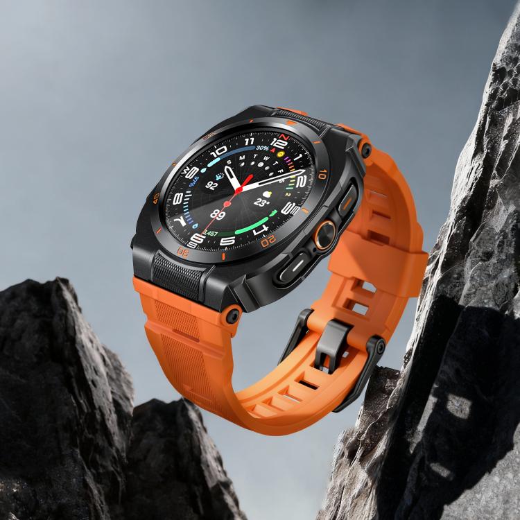 Vibrant Zinc Alloy Cover Integrated Silicone Watch Band, For Samsung Galaxy Watch Ultra / Ultra 2025