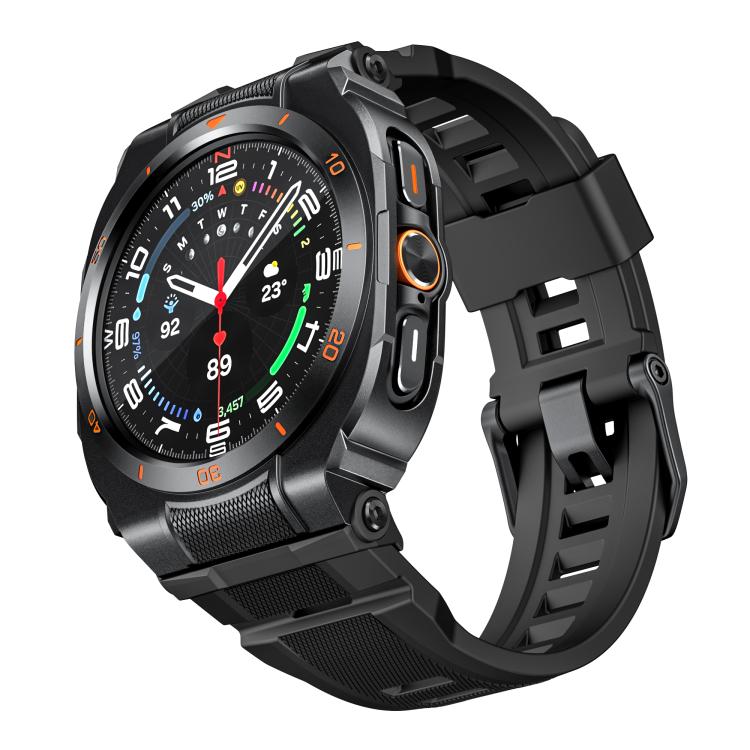 Vibrant Zinc Alloy Cover Integrated Silicone Watch Band, For Samsung Galaxy Watch Ultra / Ultra 2025