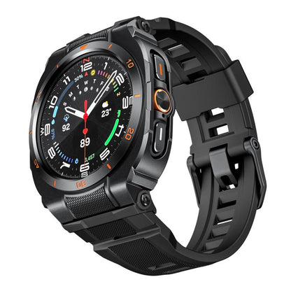Vibrant Zinc Alloy Cover Integrated Silicone Watch Band, For Samsung Galaxy Watch Ultra / Ultra 2025