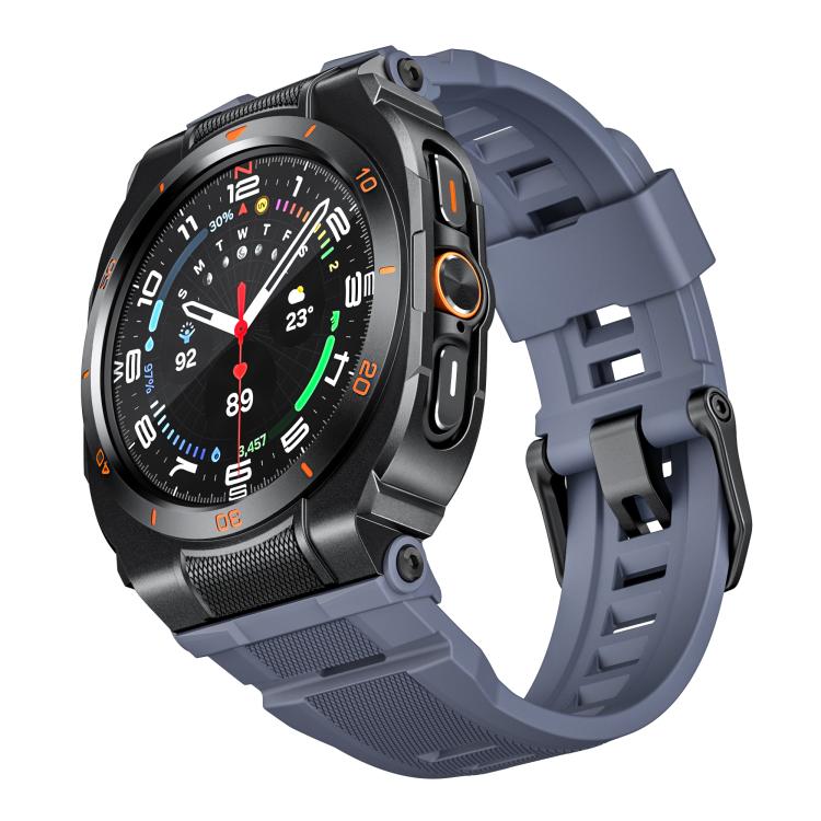 Vibrant Zinc Alloy Cover Integrated Silicone Watch Band, For Samsung Galaxy Watch Ultra / Ultra 2025
