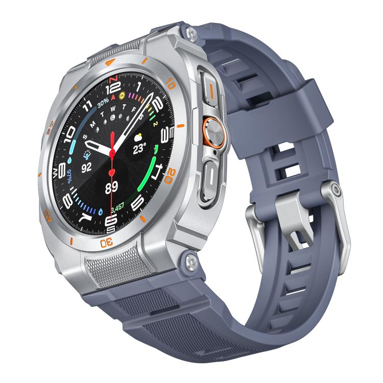 Vibrant Zinc Alloy Cover Integrated Silicone Watch Band, For Samsung Galaxy Watch Ultra / Ultra 2025