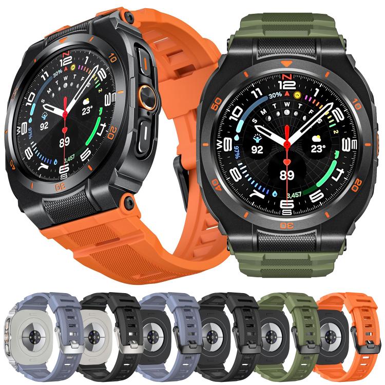Vibrant Zinc Alloy Cover Integrated Silicone Watch Band, For Samsung Galaxy Watch Ultra / Ultra 2025