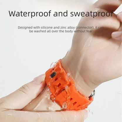 Customised Step-Style Solid Colour Silicone Watch Band, For Apple Watch 49mm / 46mm / 45mm / 44mm