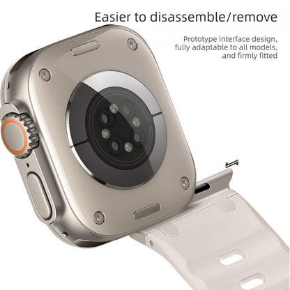Customised Step-Style Solid Colour Silicone Watch Band, For Apple Watch 49mm / 46mm / 45mm / 44mm