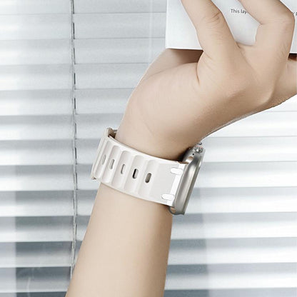 Customised Step-Style Solid Colour Silicone Watch Band, For Apple Watch 49mm / 46mm / 45mm / 44mm