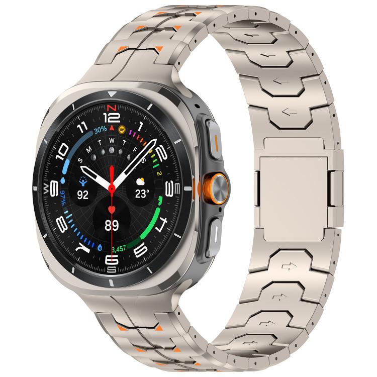 Steel Kongman Folding Clasp Titanium Metal Watch Band, For Samsung Galaxy Watch Ultra 47mm / Ultra 2025