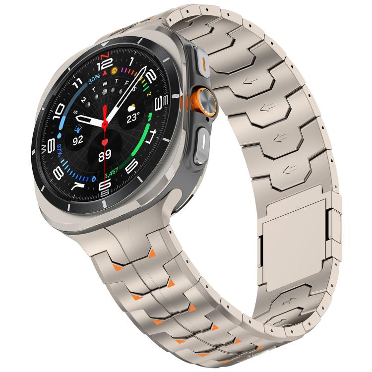 Steel Kongman Folding Clasp Titanium Metal Watch Band, For Samsung Galaxy Watch Ultra 47mm / Ultra 2025