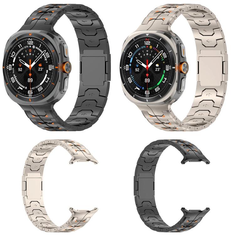 Steel Kongman Folding Clasp Titanium Metal Watch Band, For Samsung Galaxy Watch Ultra 47mm / Ultra 2025