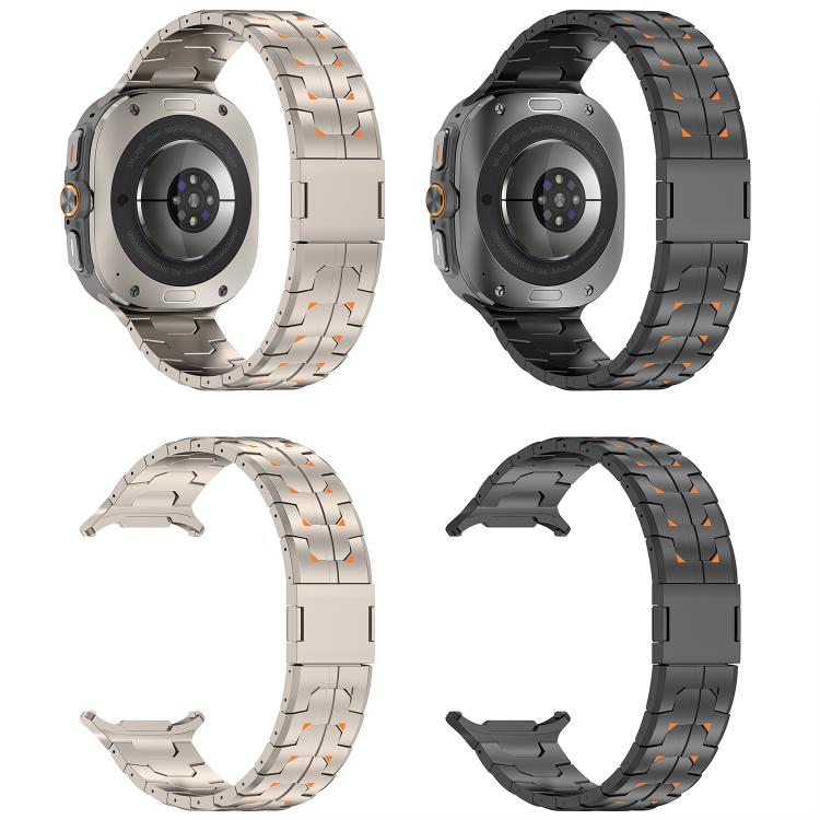 Steel Kongman Folding Clasp Titanium Metal Watch Band, For Samsung Galaxy Watch Ultra 47mm / Ultra 2025