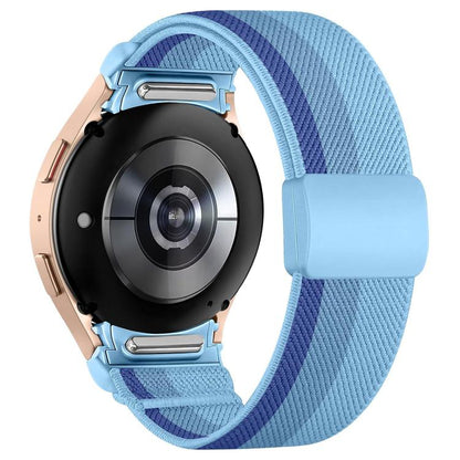 Press Button Twill Plastic Magnetic Buckle Nylon Watch Band, For Samsung Galaxy Watch FE / 7 / 6 / 5 / 4