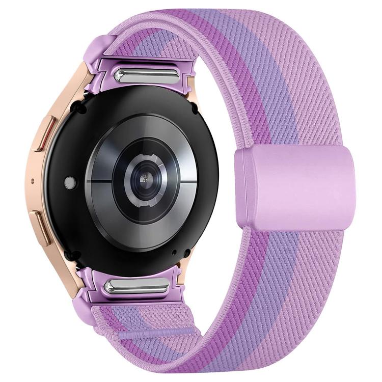 Press Button Twill Plastic Magnetic Buckle Nylon Watch Band, For Samsung Galaxy Watch FE / 7 / 6 / 5 / 4