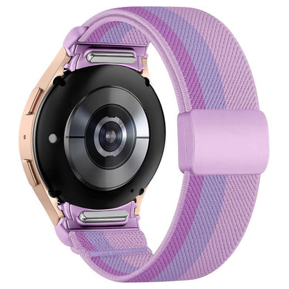 Press Button Twill Plastic Magnetic Buckle Nylon Watch Band, For Samsung Galaxy Watch FE / 7 / 6 / 5 / 4