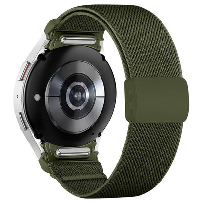 Press Button Twill Plastic Magnetic Buckle Nylon Watch Band, For Samsung Galaxy Watch FE / 7 / 6 / 5 / 4