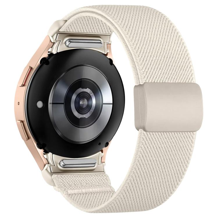 Press Button Twill Plastic Magnetic Buckle Nylon Watch Band, For Samsung Galaxy Watch FE / 7 / 6 / 5 / 4
