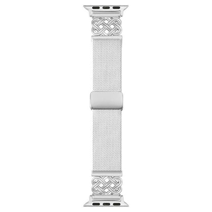 Chinese Knot Magnetic Buckle Twill Stretch Nylon Watch Band, For Apple Watch 49mm / 46mm / 45mm / 44mm, For Apple Watch 42mm / 41mm / 40mm / 38mm