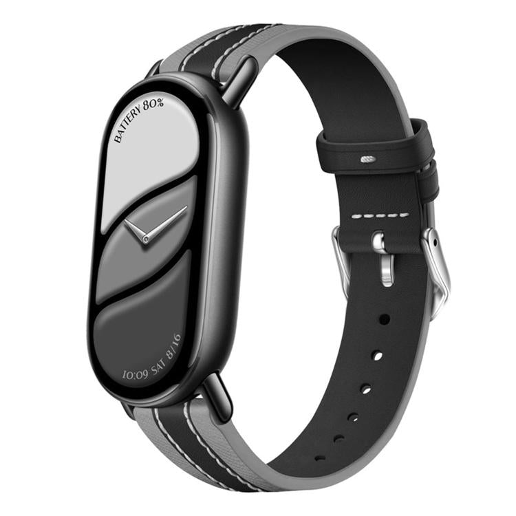 Composite Stitching Genuine Leather Watch Band, For Xiaomi Smart Band 10 / 9 / 8
