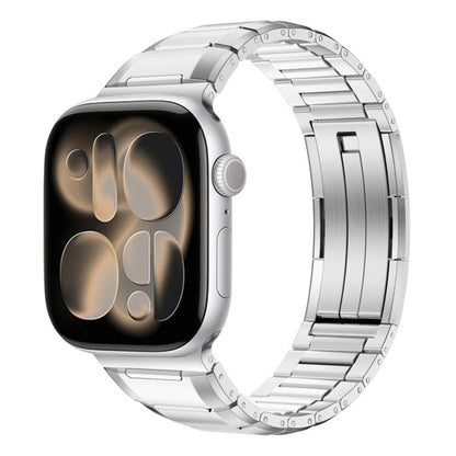 Multi-Faceted Rubber Inlaid Stainless Steel Watch Band, For Apple Watch 46mm / 49mm / 45mm / 44mm, For Apple Watch 42mm / 41mm / 40mm / 38mm