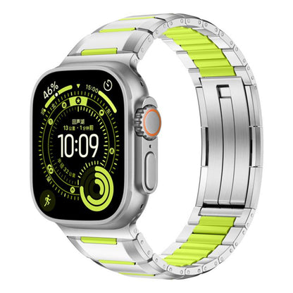 Multi-Faceted Rubber Inlaid Stainless Steel Watch Band, For Apple Watch 46mm / 49mm / 45mm / 44mm, For Apple Watch 42mm / 41mm / 40mm / 38mm