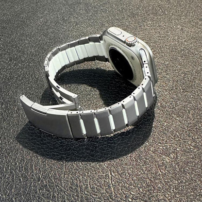 Curved Two-Tone Side-Release Stainless Steel Watch Band, For Apple Watch 49mm / 46mm / 45mm / 44mm, For Apple Watch 42mm / 41mm / 40mm / 38mm