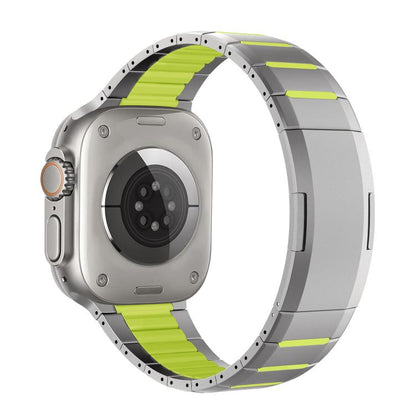 Curved Two-Tone Side-Release Stainless Steel Watch Band, For Apple Watch 49mm / 46mm / 45mm / 44mm, For Apple Watch 42mm / 41mm / 40mm / 38mm