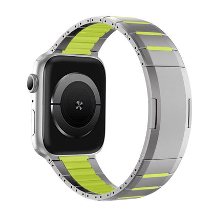 Curved Two-Tone Side-Release Stainless Steel Watch Band, For Apple Watch 49mm / 46mm / 45mm / 44mm, For Apple Watch 42mm / 41mm / 40mm / 38mm