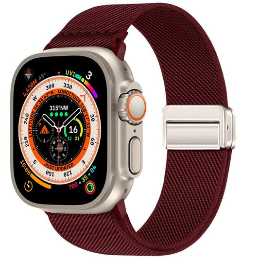 Double Magnetic Buckle Elastic Nylon Watch Band, For Apple Watch 49mm / 46mm / 45mm / 44mm, For Apple Watch 42mm / 41mm / 40mm / 38mm