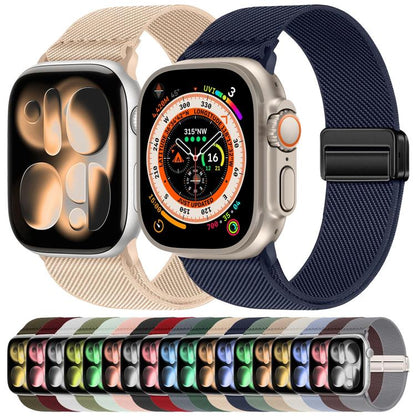 Double Magnetic Buckle Elastic Nylon Watch Band, For Apple Watch 49mm / 46mm / 45mm / 44mm, For Apple Watch 42mm / 41mm / 40mm / 38mm
