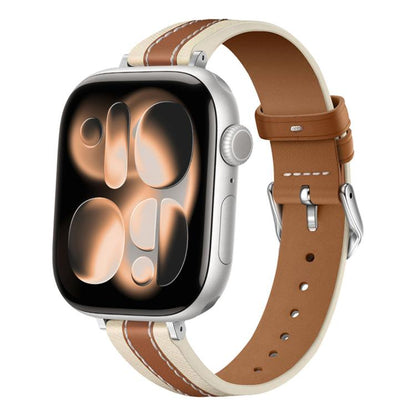 Composite Stitching Genuine Leather Watch Band, For Apple Watch 46mm / 49mm / 45mm / 44mm, For Apple Watch 42mm / 41mm / 40mm / 38mm