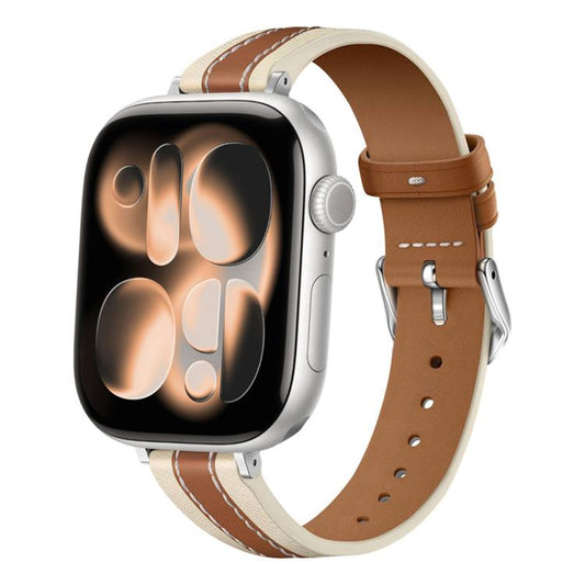 Composite Stitching Genuine Leather Watch Band, For Apple Watch 46mm / 49mm / 45mm / 44mm, For Apple Watch 42mm / 41mm / 40mm / 38mm