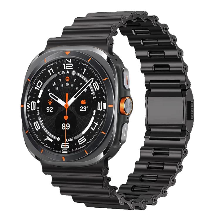 Ocean Wave Texture Magnetic Clasp Stainless Steel Watch Band, For Samsung Galaxy Watch Ultra 2025 / Ultra 47mm