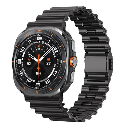 Ocean Wave Texture Magnetic Clasp Stainless Steel Watch Band, For Samsung Galaxy Watch Ultra 2025 / Ultra 47mm