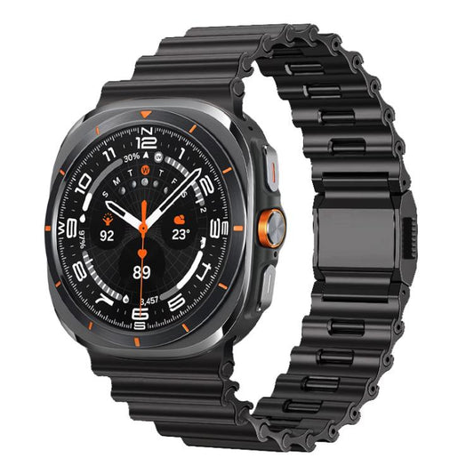 Ocean Wave Texture Magnetic Clasp Stainless Steel Watch Band, For Samsung Galaxy Watch Ultra 2025 / Ultra 47mm