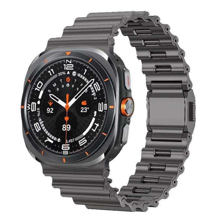 Ocean Wave Texture Magnetic Clasp Stainless Steel Watch Band, For Samsung Galaxy Watch Ultra 2025 / Ultra 47mm