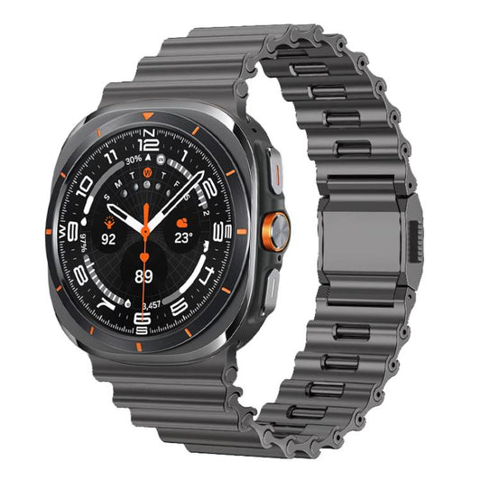 Ocean Wave Texture Magnetic Clasp Stainless Steel Watch Band, For Samsung Galaxy Watch Ultra 2025 / Ultra 47mm