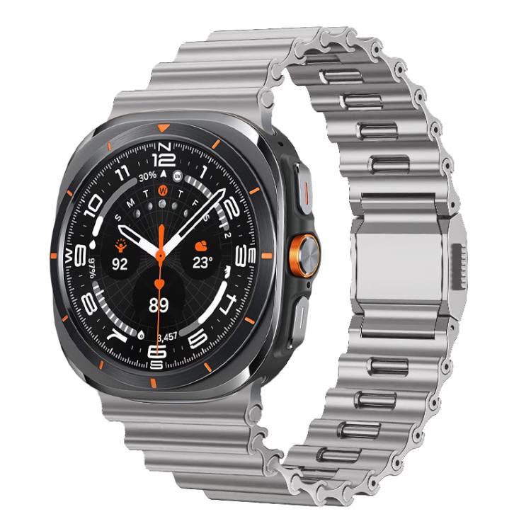 Ocean Wave Texture Magnetic Clasp Stainless Steel Watch Band, For Samsung Galaxy Watch Ultra 2025 / Ultra 47mm