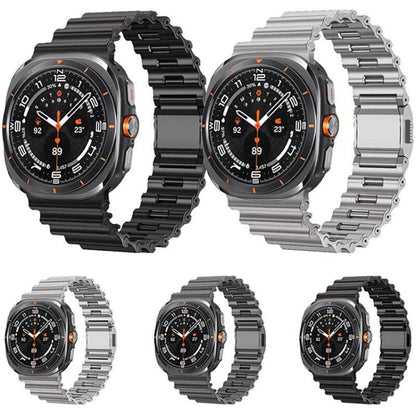 Ocean Wave Texture Magnetic Clasp Stainless Steel Watch Band, For Samsung Galaxy Watch Ultra 2025 / Ultra 47mm