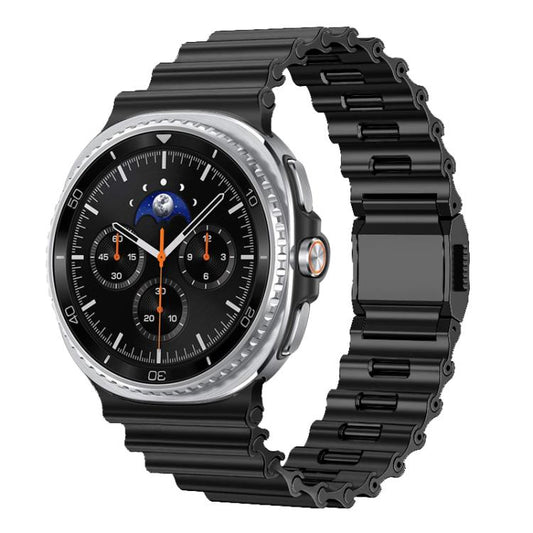 Ocean Wave Texture Magnetic Clasp Stainless Steel Watch Band, For Samsung Galaxy Watch8 / Watch8 Classic
