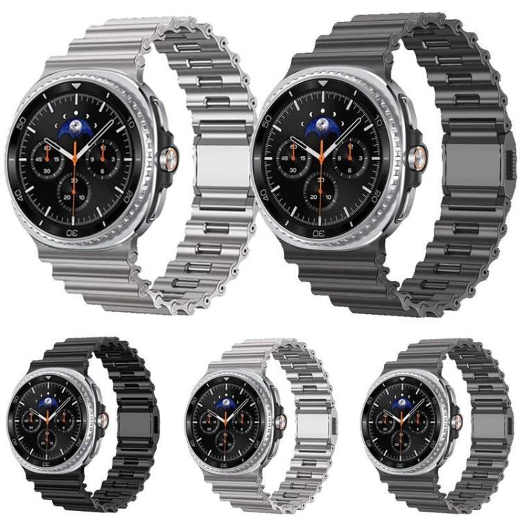 Ocean Wave Texture Magnetic Clasp Stainless Steel Watch Band, For Samsung Galaxy Watch8 / Watch8 Classic