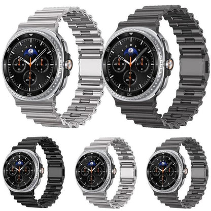Ocean Wave Texture Magnetic Clasp Stainless Steel Watch Band, For Samsung Galaxy Watch8 / Watch8 Classic