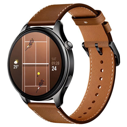 Pin Buckle Genuine Leather Watch Band, For Xiaomi Watch S5 46mm
