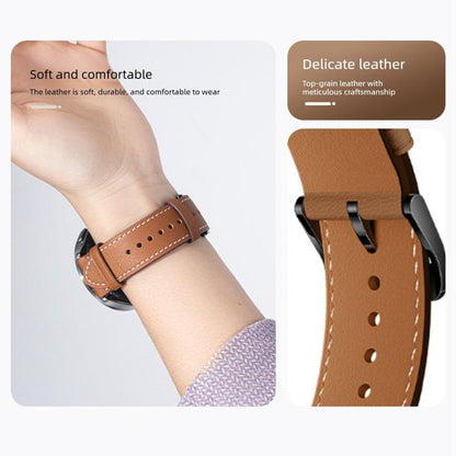 Pin Buckle Genuine Leather Watch Band, For Xiaomi Watch S5 46mm