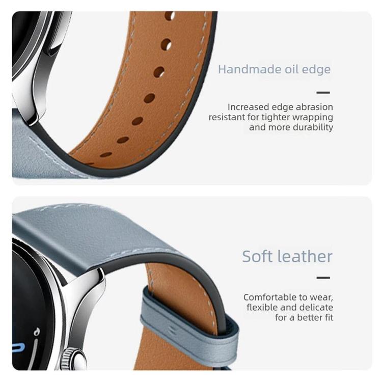 Pin Buckle Genuine Leather Watch Band, For Xiaomi Watch S5 46mm