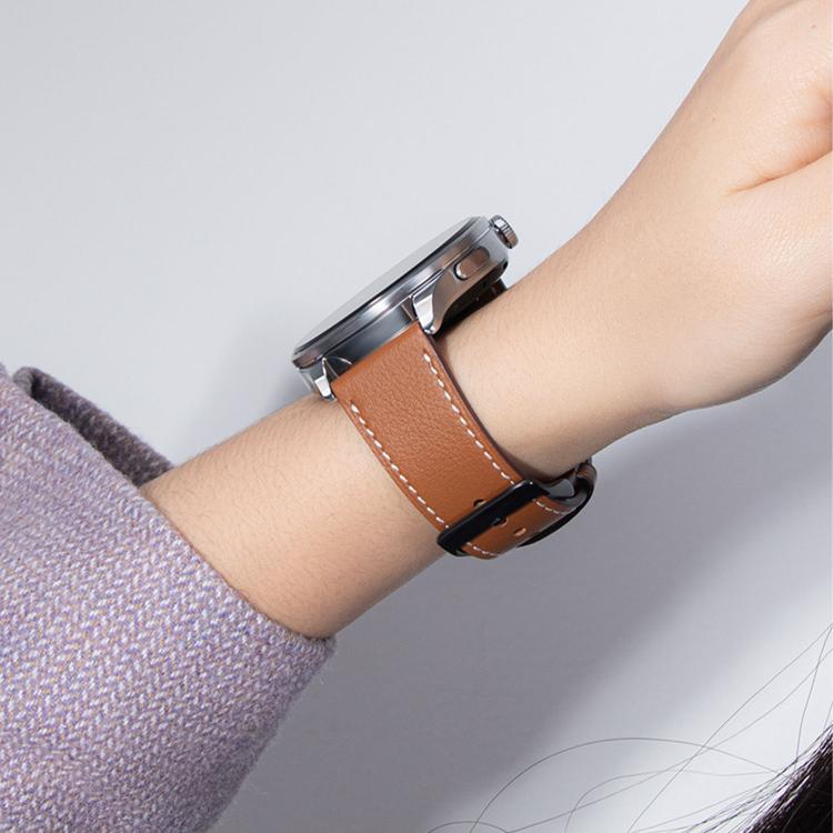 Pin Buckle Genuine Leather Watch Band, For Xiaomi Watch S5 46mm