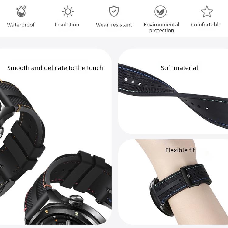 Fluorocarbon Rubber Composite Nylon Watch Band, For Xiaomi Watch S5 46mm